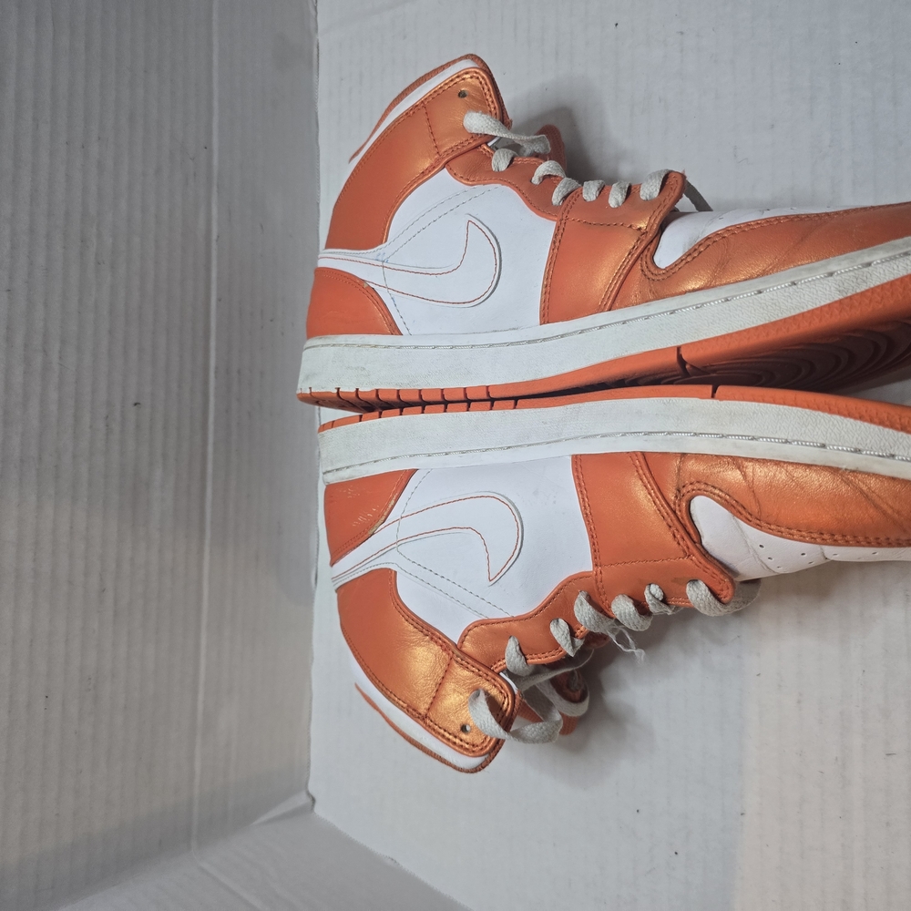 Nike Orange and White High-Top‎ Sneakers